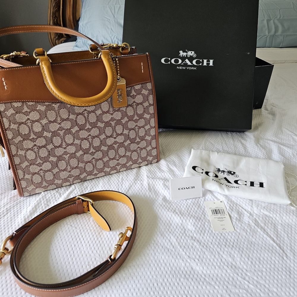 Coach Signature Brown and Tan Satchel